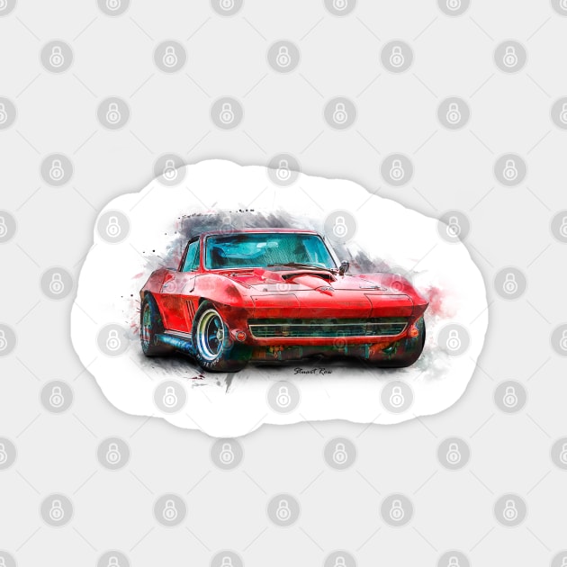Red Corvette Sticker by Transchroma